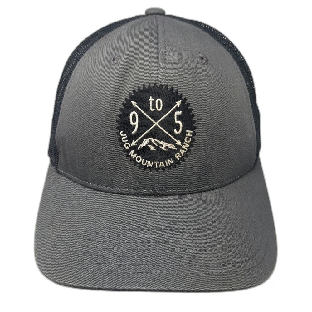 Richardson Trucker Hat Gray L Jug Mountain Ranch 9 to 5 Patch Mesh Back Snapback